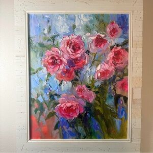 Floral Oil Painting “Memory Of The Heart” By Nuri Alieva, floral Artwork 油画